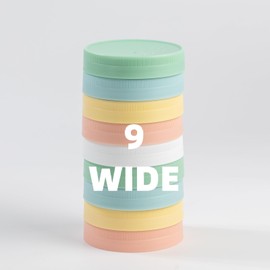 Yodecy 9 Pack Wide Mouth Mason Jar Lids, One-Piece Lids, Plastic Mason Jar Lids Fit Ball, Kerr and More,Canning Lids (Multicolor)