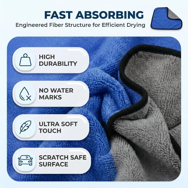 Microfiber Cleaning Cloth 5 Pcs 11.8 x 11.8 Inch Dual