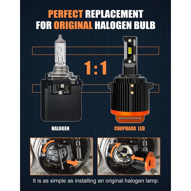 CHOPDARK Customized Special Edition H7 Low Beam LED Bulbs For