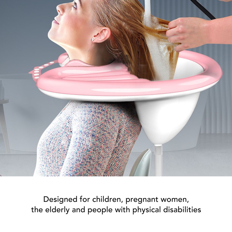 Inflatable Shampoo Bowl Foldable Hair Washing Sink with Detachable Drain
