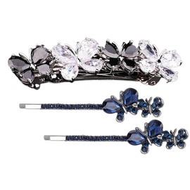 1PC Butterfly Hair Barrettes and 2PCS Rhinestone Butterfly Hair Clips Bobby Pins Hairpins Accessory for Women (Style, One size)