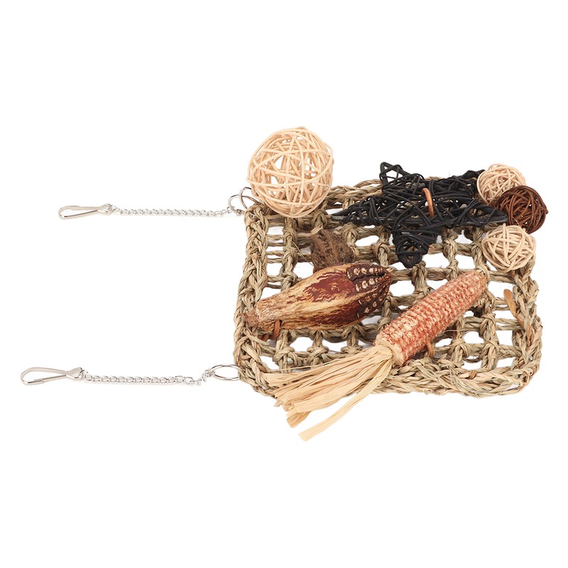 Bird Foraging Wall Toy Safety Parrot Woven Hanging Mat Climbing