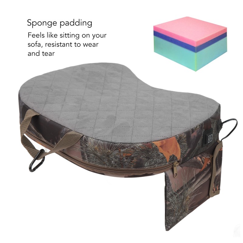 Portable Heating Cushion 3 Gears Soft Camouflage Outdoor Heated Seat