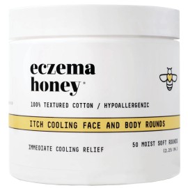 Eczema Honey Cotton Rounds 8oz Soothing Natural Skin Relief for Eczema Itching
