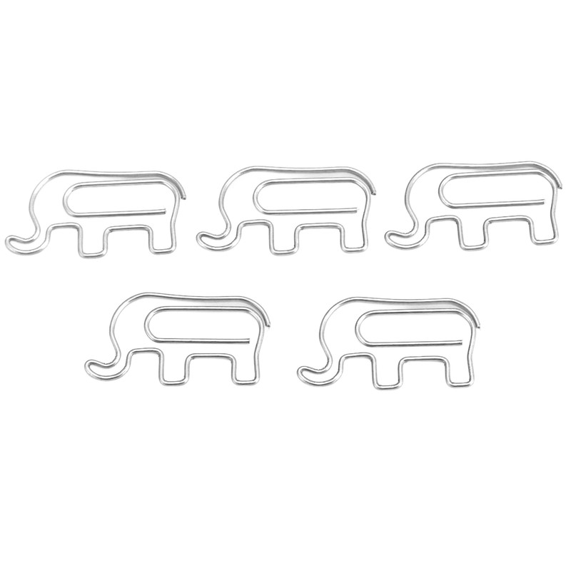 100pcs Paper Clip Cute Elephant Shaped Stainless Steel Paper Clip
