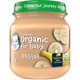 Gerber Organic for Baby 2nd Foods Veggie Power Baby Food Jar (Banana, Pack of 6)