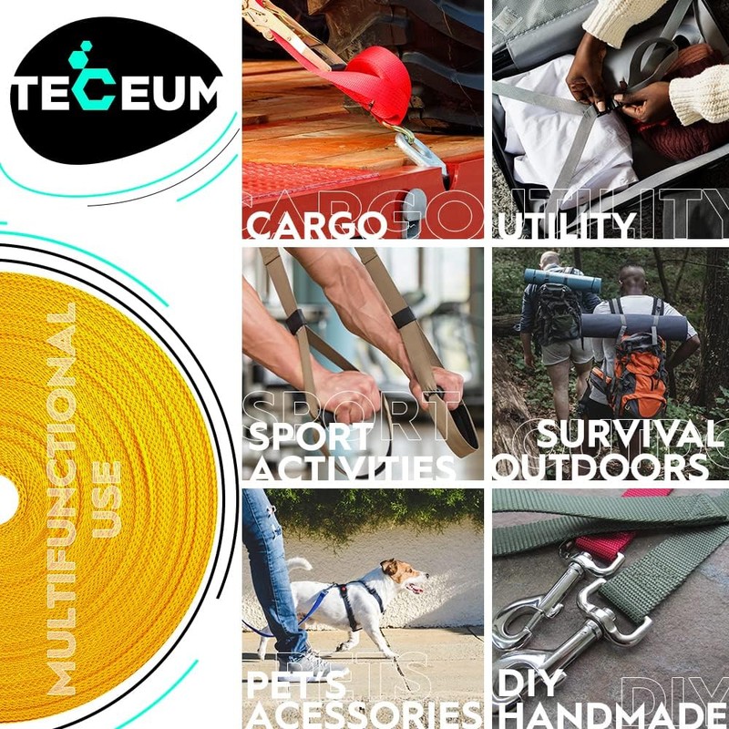 TECEUM 1 Inch Webbing – Honey Yellow – 10 Yards