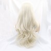 Xiweiya Wigs Long Straight Platinum White Synthetic Machine Made Wig