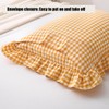 Mywinlle Yellow/White Plaid Ruffle Pillow Shams Standard Size Set of