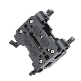 NICEYRIG Universal Baseplate with 15mm Rod Clamp (Set of 2) Baseplate with 1/4 and 3/8" Screw Hole Rod Support DSLR Equipment for DSLR Rigging Cage Camera Accessories - 228