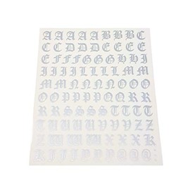 Gothic Letter Kit Stickers, Silver