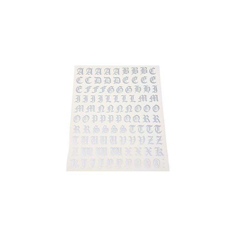 Gothic Letter Kit Stickers, Silver