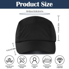 HAGOT Baseball Cap, Lightweight Breatheable Adjustable Men's Cap, Suitable for Golf Running Outdoor Sports, 50-62CM Black
