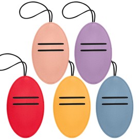 Luggage Tags 5 Pack PU Leather Luggage Tags for Suitcases Colorful Suitcase Tags for Travel Bag Baggage Name ID Tags (Blue Red Pink Purple Yellow)