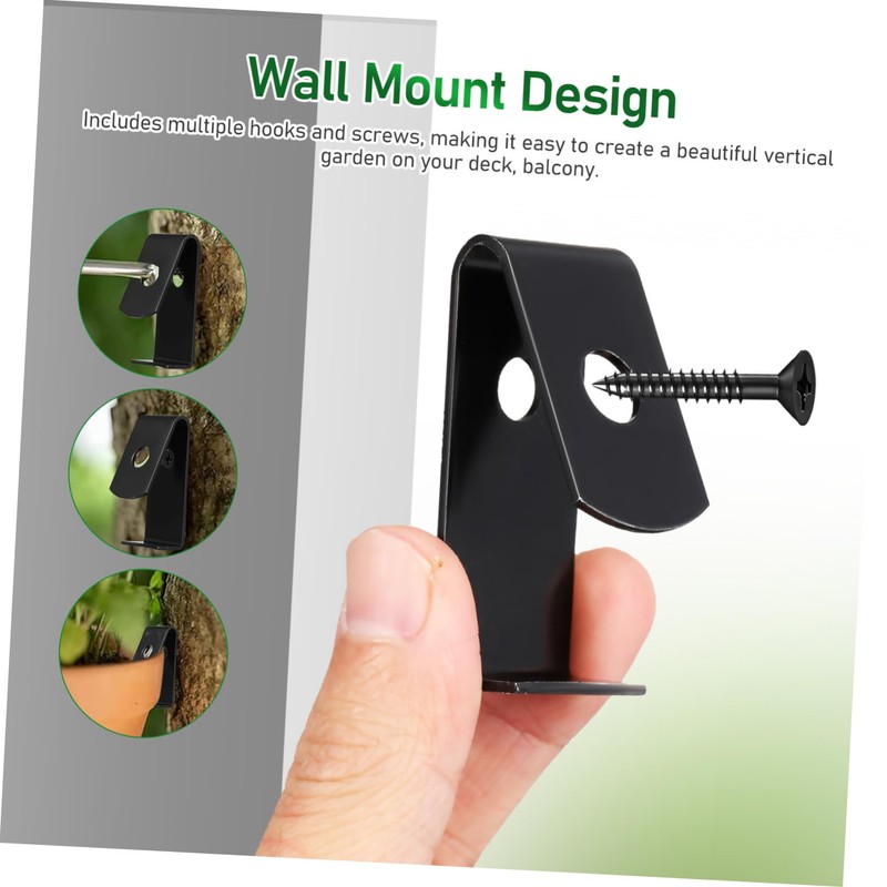 Outanaya 5pcs Metal Planter Wall Holder Hooks Durable Terracotta Pot