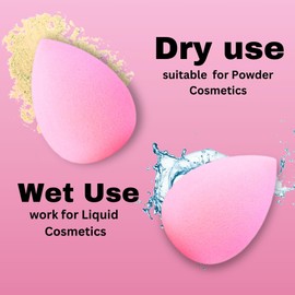 Makeup Sponge Set, Soft Beauty Blender Sponge, Latex Free Reusable Makeup Sponges for Blending Foundation,Beauty Sponges for Liquid, Cream and Powder Pack (4)