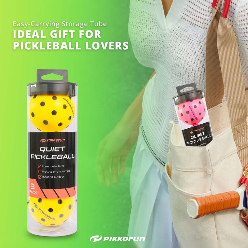 Silent Pickleball Balls - Quiet Foam Pickleballs for Indoor and