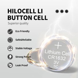 hilocell 5 Pack CR1620 Lithium 3V Coin Battery, 3 Volt CR 1620 Button Cell Batteries, Durable Long-Lasting High Capacity 1620 Battery with 10-Year Shelf Life... 5 Count