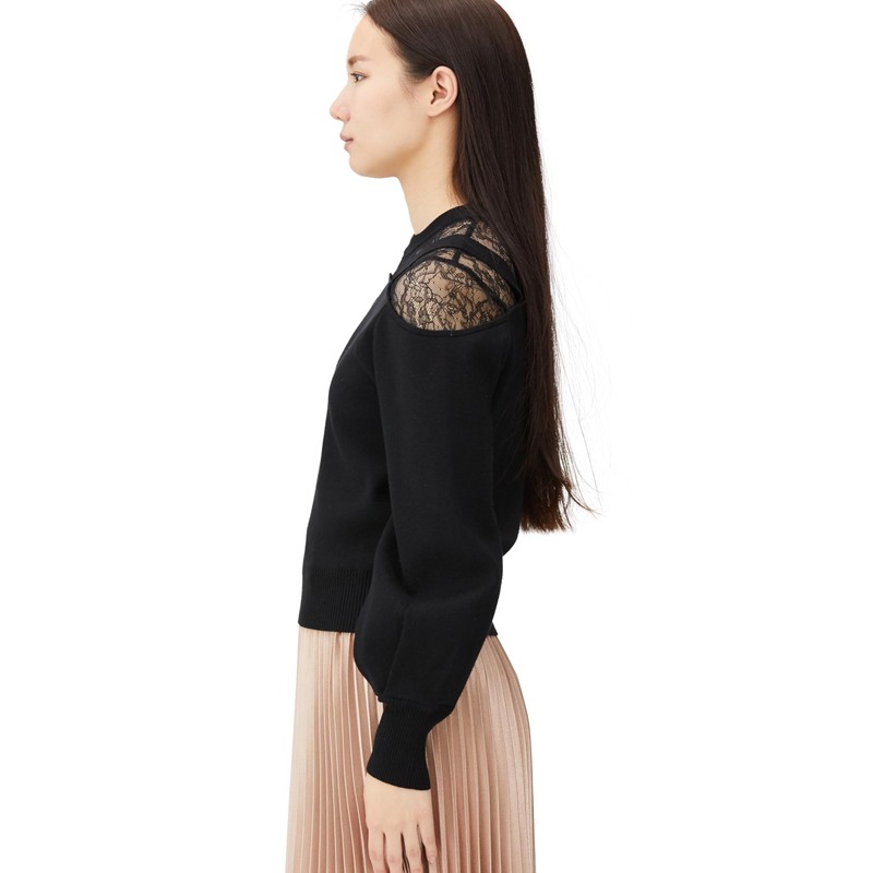 Jill by Jill Stuart Women's Sweater Catashia Docking Knit, Black