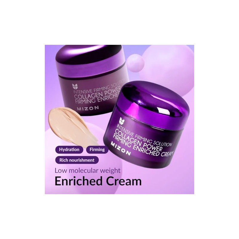 Mizon Crema Hidratante Facial Colágeno Antiarrugas Reafirmante Nutritiva Skincare Coreano