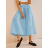Yousify Women’s A-Line Midi Skirts Casual Elastic High Waist Flowy