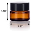 6PCS 10ml Amber Glass Jars Empty Small Round Jars Vials
