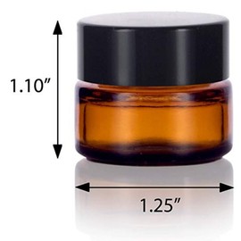 6PCS 10ml Amber Glass Jars Empty Small Round Jars Vials Pot with White Inner Liners Travel Cosmetic Makeup Face Cream Lotion Balm Ointment Sample Container Storage for Toiletries and Skin Care