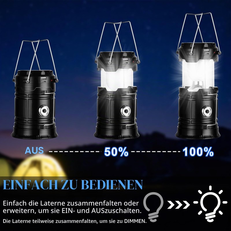 PQETBV Camping Light, Pack of 2 Foldable Camping Pendant Lamp,