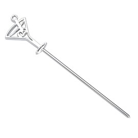 48 FUN Silver Plastic 4" Cocktail Picks Martini Glass and Olives Look