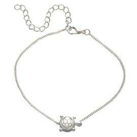 SAFIGLE 1pc Alloy Turtle Anklet Summer Beach Ankle Chain Sea Beads Anklet Bracelet Pearl Charm Anklets Vintage Bracelet Tortoise Pendant Anklet Beach Bracelet Silver