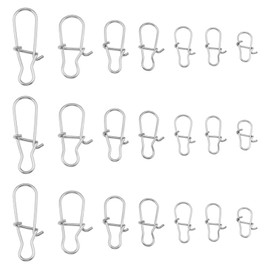 SING F LTD 140Pcs Rotating Slide Bait Hook Connectors Replacement Stainless Steel Fishing Lure Hook Connector Fishing Accessories Silver