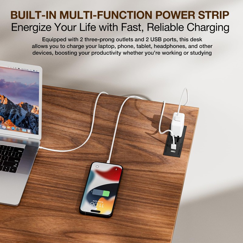 TEMI Small Computer Desk Folding Table - No Assembly, Compact