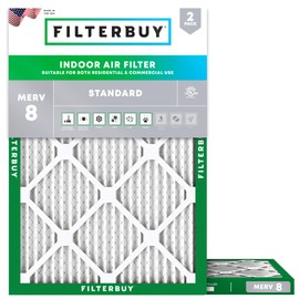 Filterbuy 15x19x1 Air Filter MERV 8 Dust Defense (2-Pack), Pleated HVAC AC Furnace Air Filters Replacement (Actual Size: 15.00 x 19.00 x 1.00 Inches)