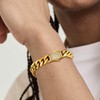 KRKC&CO 12mm Mens Cuban Link Bracelet, 18k Gold Plated Iced