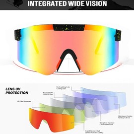 P-V Polarized Sports Sunglasses For Men Women Cycling Lightweight Glasses UV400 Protection for Driving Fishing Running (C05)