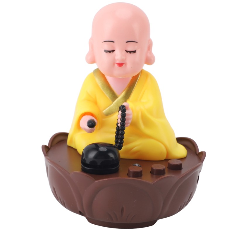 Musical Nodding Monk Figurine Decoration Moving Head Buddha Statue with