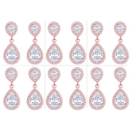 ZHUWE I Can't Say I Do Without You | 1 4 6 8 Sets Bridesmaid Jewelry Sets for Women 14K Gold or Rose Gold Plated Teardrop Dangle Earring for Wedding Gifts