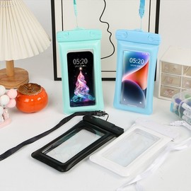 R183 Universal Touch-Sensitive PVC Transparent Waterproof Phone Pouch for Swimming & Rafting Pink 30ea