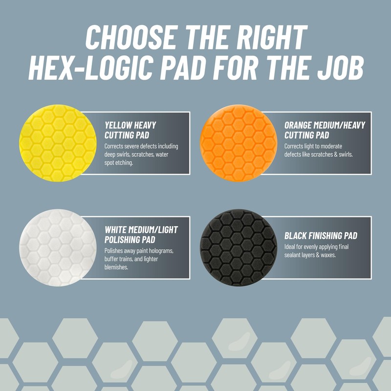 Chemical Guys Hex-Logic Medium Cut Polishing Pad Orange (6.5 Inch)