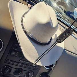 Hirificing Cowboy Hat Holder Mounts for Truck Car, Vehicle Hard Hat Storage Rack Hanger for Dashboard Wall Seat Windshield with Suction Cup and Handmade Rope to Fix & Keep Hat Shape (Black)