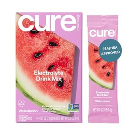 Cure Hydration Bebida Electrolitos Vegetal Azúcar Añadido Fsa Hsa Polvo Aliviar Deshidratación Hecho Agua Coco Omg Vegano Caja Unidades