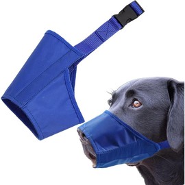 Soft Anti-Biting Barking Chewing Muzzle, Breathable Waterproof Adjustable Muzzle for Small Medium Dogs, Blue (S) - Size: XL