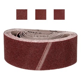 CoCud 3 x 18 Inch Sanding Belt, 30 Pcs 40/80/120 Grit Knife Sharpener Belts Work Sharpening for Belt Sander Knife Carving Tool Metal Working