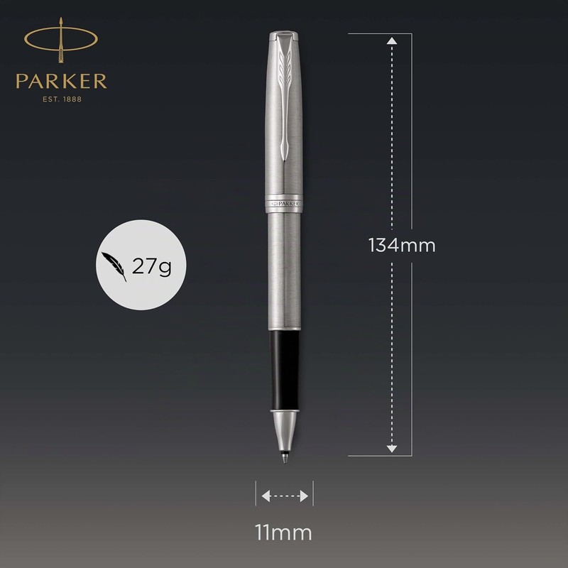Parker Sonnet Penna Roller | Acciaio Inossidabile con Finiture in