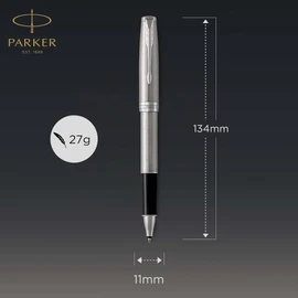 Parker Sonnet Penna Roller | Acciaio Inossidabile con Finiture in Palladio | Pennino Sottile | Confezione regalo