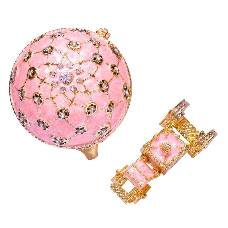 Faberge Style Coronation Egg / Jewellery Box with Carriage 6.5