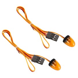 KEEDA Pack of 2 RC LED Light Rotating Flashing Lamp Police Lighting for 1/8 1/10 1/12 RC Model Car HSP SCX10 1/14 RC Car Tamiya Tractor RC Engineering Truck (Yellow)