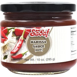 Sadaf Harissa Sauce Hot - Moroccan Harissa Paste - Vegetarian Harissa Spread - Red Harissa Sauce Spicy -10 oz