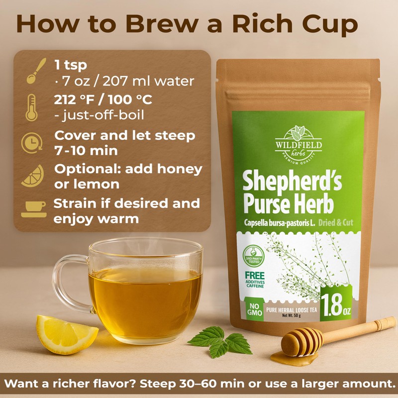 1.8 oz. Shepherds Purse Herb Bulk Herbal Tea Shepard Purse