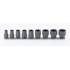 Koken RS13401M/9 3/8 (9.5 mm) SQ. Impact Hex Socket (Thin) Rail Set, 9 Pieces